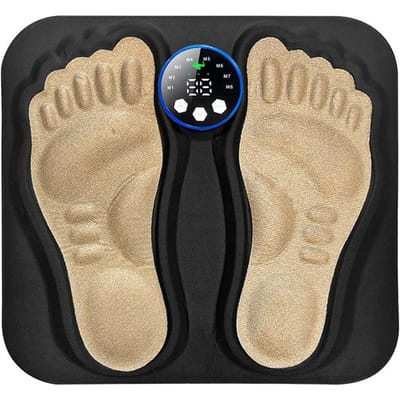 3D Upgrade EMS Voetmassagepad Draagbaar Opvouwbaar Elektrisch Spierstimulatie Massagemat Verbeter Bloedcirculatie Ontspan Voeten beige