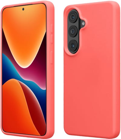 kwmobile telefoonhoesje geschikt voor Samsung Galaxy S26 - Hoesje met siliconen coating - Smartphone case in neon koraal
