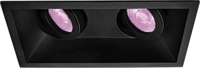 Inbouwspot Lauren met Philips HUE White and Color - inbouwspot - Zwart - dubbele verdiepte spot - Voor binnen / woonkamer / keuken / slaapkamer - IP20 - GU10 - Buitendiameter: Dubbele spot - boorgat: Vierkante uitsparing - min. Inbouwdiepte: 90MM