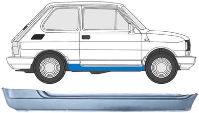 Volledige dorpel voor Fiat 126p 1972-2000 / Rechts