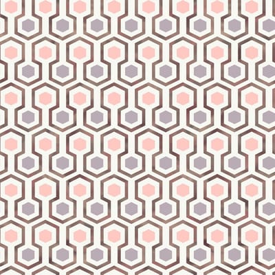 Noordwand - Good - Vibes - Behang - Hexagon - Pattern - roze - en - paars