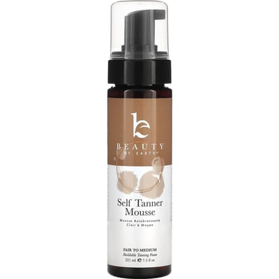 Beauty By Earth, self-tanner mousse, medium to dark, 7.5 fl oz (222 ml) brown