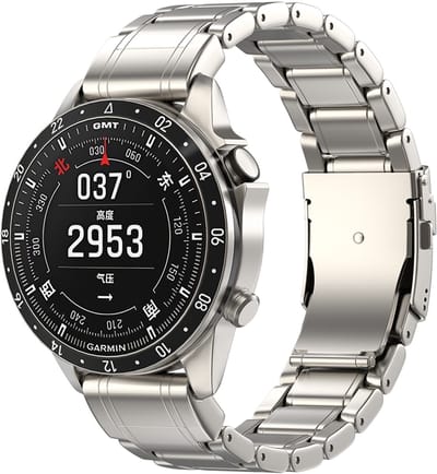 Strap-it Premium titanium band - quickfit 22mm geschikt voor Garmin Fenix 5 (Plus) / Fenix 6 (Pro) / Fenix 7 (Pro, Sapphire, Solar) / Fenix 8 - 47mm / Epix (Pro) Gen 2 - 47mm / Quatix 5 / 6 / 7 / Instinct 1 / 2 / 3 - 45mm (titanium)