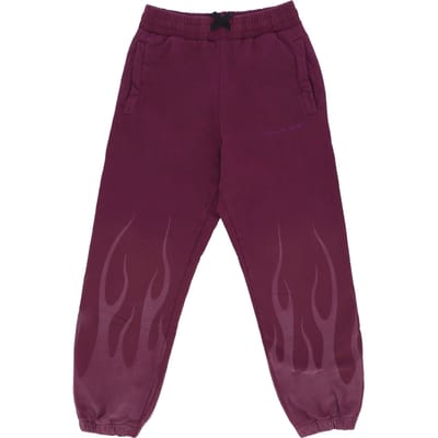 Fleece trainingsbroek voor heren Corrosive Flames-broek Grape Wine