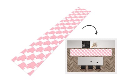Keukenloper - Loper keuken - Nijlpaard - Roze - Meisje - Kind - Patronen - 300x50 cm - Keukenloper vinyl