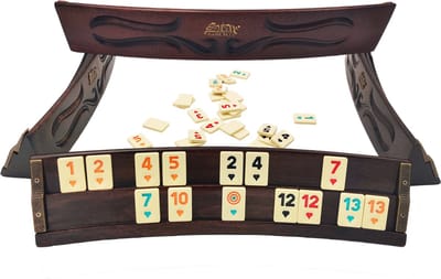 Rummy Curved - Rummy - Okey Oval - Okey - Curved houten Rummyset ( Star ) - Deluxe Rummy - Okey Ağaç Oval Takımı