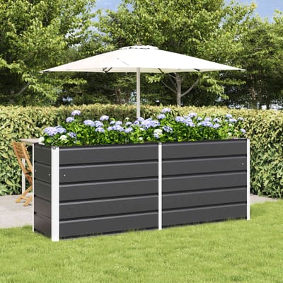 vidaXL - Plantenbak - Antraciet - 195 - x - 50 - x - 75 - cm - Gegevens - staal