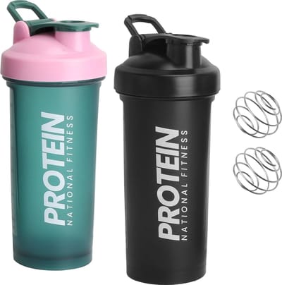 Dailygoods - Proteïneshaker, 600 ml, eiwit, shakebeker met bal, ML-display, lekvrij, proteïneshaker, gym, fitness, fles, proteïneshaker, shakebeker voor romig proteïnepoeder, wei, D