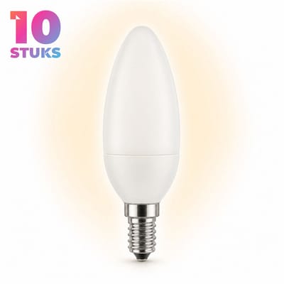 10x Kaarslamp Spaarlamp E14 - 11W - Daglicht (6400K) - 660 lm - 10 jaar - Niet Dimbaar