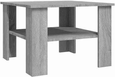 Salontafel 60x60 cm Vierkant Hout met Opbergplank - Diverse Kleuren