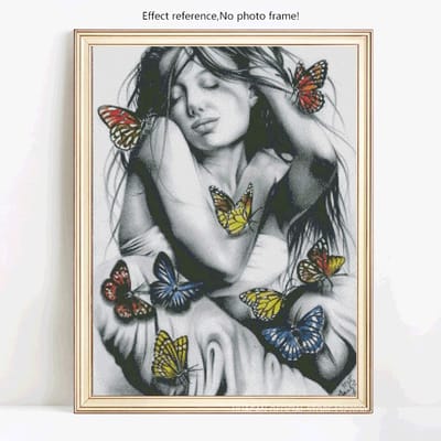 Broderie diamant pour enfants Portrait Mosaïque diamant Mise en page complète Fille Photo 20X30