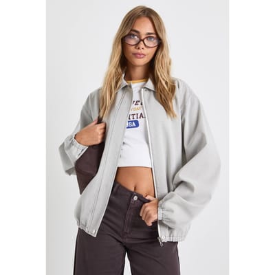 boohoo Dames Bekijk Oversized Bomber Jacket | Wit | Maat: 42
