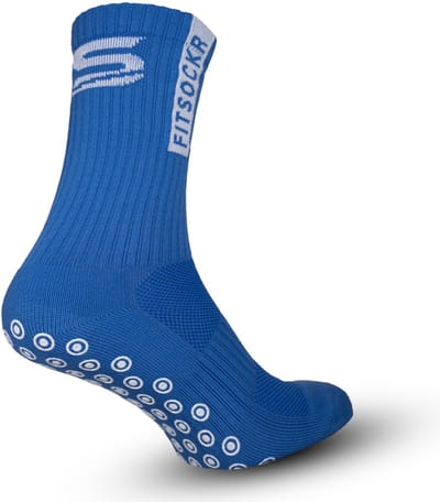 FitSockr Gripsokken Voetbal - Sportsokken - Grip socks - Voetbalsokken - Padel sokken - Antislip Sokken Heren/Dames/Kind - One - Blauw - Maat 32-36