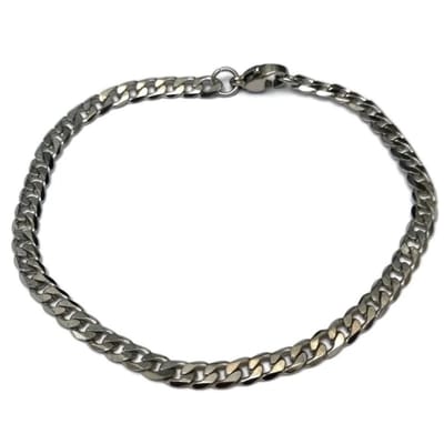 Aramat Jewels | Armbanden | Zilverkleurige 19cm Stalen Gourmet Armband | | | |4mm | Staal | Volwassenen | Verkleurd niet