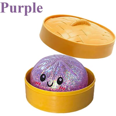 Simulatie Dumpling Knijpspeeltjes Squishy Kleurrijk Glitter Anti Stress Stressverlichtend Speelgoed paars