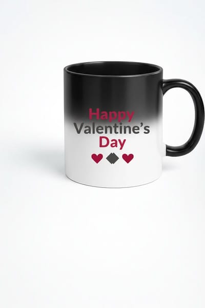 Valentijnsdag Magische Mok - Warmtegevoelige Keramische Koffiemok met 'Happy Valentine's Day' Design