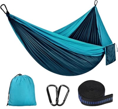Ultralichte Hangmat voor Buiten | 300 kg Draagkracht | Perfect voor Camping, Tuin en Strand | 300 x 200 cm | Enkel of Dubbel