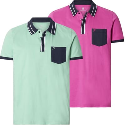 Jan Vanderstorm herren Poloshirts, Set Van 2 - 52/54 - lichtgroen - Plus Size