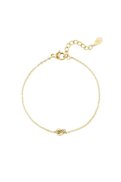 Simpele armband met geknoopte bedel - Roestvrij staal - Verkleurt niet - Goudlief.nl