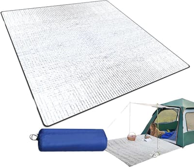Kampeermat Schuimplaat - Tentvloer Isolatie - Comfortabel Slapen - Dubbelzijdige Folie - 195 x 180 cm - Zilverkleurig