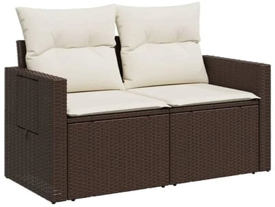 Tuinbank – Tuinbankjes weerbestendig - Tuinbanken - Loungebank - Balkon Set - Buitenbank - Bruin - 2 personen - Staal