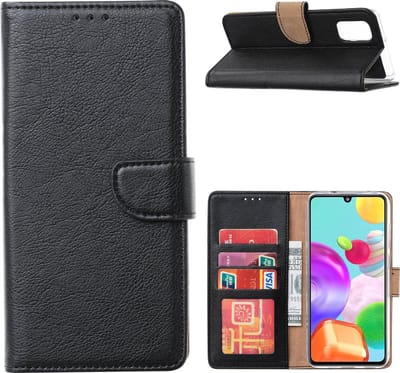 Hoesje geschikt voor Samsung Galaxy A42 book case - cover - portemonnee hoesje - Samsung Galaxy A42 hoesje wallet hoes - ZWART - EPICMOBILE