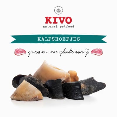 Kivo Petfood Kalfshoefjes 2 zakken verpakt per 10 stuks - Graanvrij en Glutenvrij