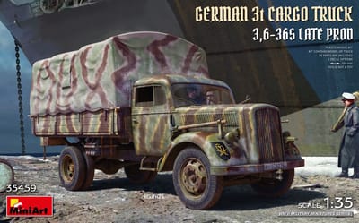 MiniArt Modelbouwpakket Auto - 35459 Duitse Opel Blitz 3t - 3.5-36s Late Productie WWII - Militaire Vrachtwagen Plastic - 1:35 - Modelbouw