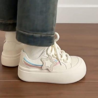 Lente Design Gevoel Kleine Witte Schoenen Ins Trend Veelzijdige Casual Ster Schoenen 40 wit