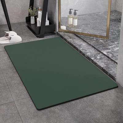 Effen Kleur Diatomeeënaarde Mat Badkamer Snel Drogen Absorberende Mat Huishoudelijk Kussen Toilet Vierkant Eenvoudige Antislip Voetmat 40*60cm gray