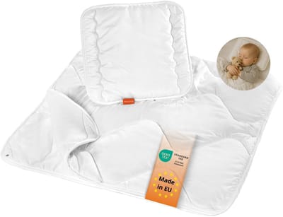 Dekbedje voor baby‘s en kinderen; incl. hoofdkussen; wit