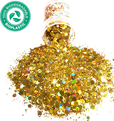 GlittersXL - Chunky Glitters (Goud) [Volume 8g - Festival Jewels Glitter Outfit Lichaam en Gezicht - Make-up Diamond Dots Face Body - Diamantjes Strass Steentjes - Kinderen Volwassenen Dames Makeup Tattoo]