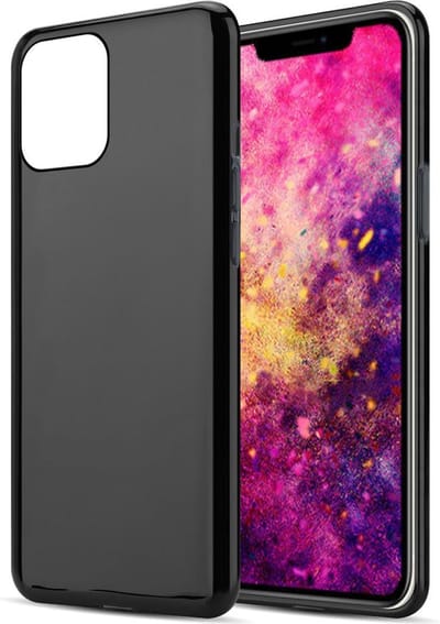 Cadorabo Hoesje geschikt voor Apple iPhone 12 / 12 PRO in ZWART - Beschermhoes gemaakt van flexibel TPU Silicone Case Cover