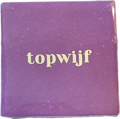 Hippe tegeltje met tekst: Topwijf | Mauve paars | Pastel beige | Gepersonaliseerde cadeau | Hippe Spreuktegel | Nieuwe woning cadeau | Verjaardagscadeau | Verjaardag | Birthday | Housewarming cadeau