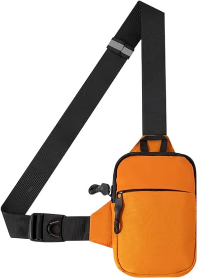 Mini Nylon Crossbody Tas Dames en Heren – Borsttas Smartphone, Sling Bag, Kleine Schoudertas, Compact en Lichtgewicht voor Dagelijks Gebruik - Oranje - Maat M