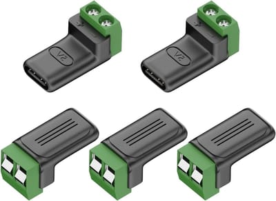 Set van 5 USB C Voedingsadapters met Type C Aansluiting voor DIY Elektronica, LED Verlichting, Speelgoed en Kleine Apparaten - 5V, 3A, 15W