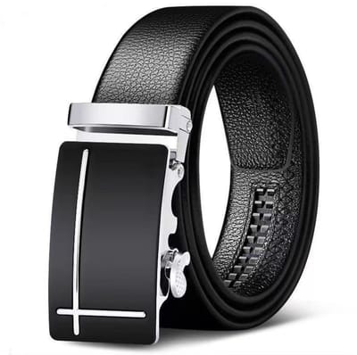 Cosensi - Automatische Leren Riem - Verstelbare Herenriem - Geen Gaten - Zwart - Nylon Herenriem - Perfect voor Zakelijk en Casual - 35mm