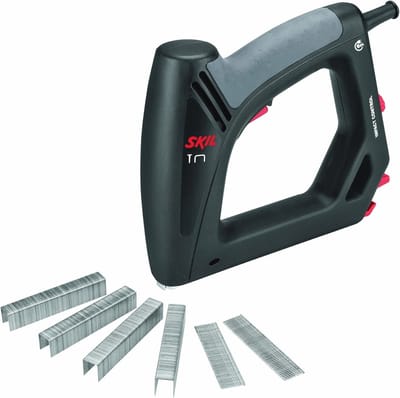Elektrische Nietmachine met Softgrip en Slagkrachtregeling - Capaciteit: 100 Nietjes, 80 Spijkers