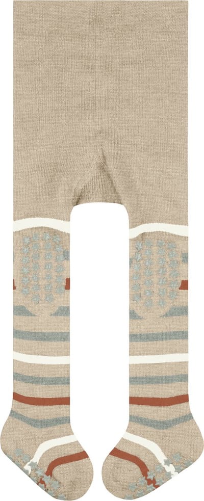 FALKE Multi Stripe Noppen op de zool katoen panty baby beige - maat 62-68