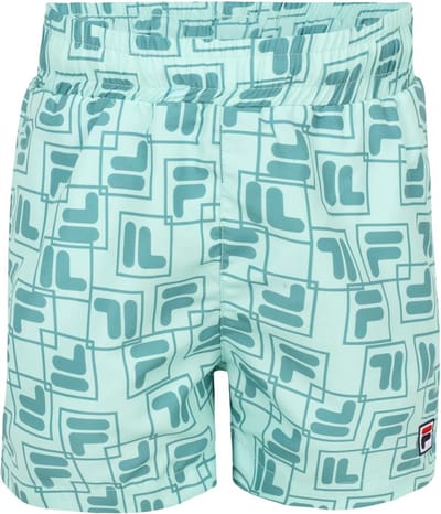 Fila jongens korte broek Laudert AOP Beach Shorts Brook Green Playful F-Box AOP