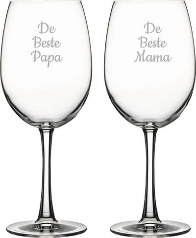 Gegraveerde Rode wijnglas 46cl De Beste Mama-De Beste Papa