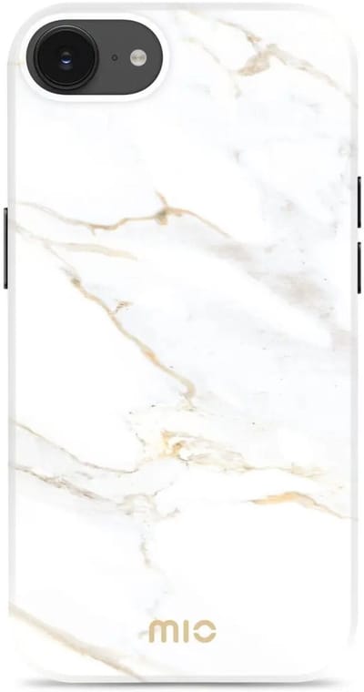 MIO by Mobilize Hoesje | Geschikt voor Apple iPhone 17e / 16e | Compatibel met MagSafe / Qi2 | Hard Shell Back Cover | White Marble