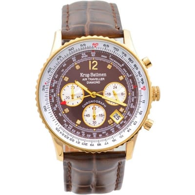 Krug Baumen Air Traveller Diamond 400213DS Heren Horloge 40mm 3 ATM