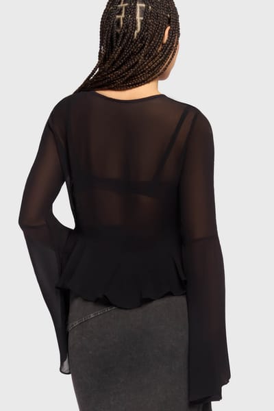 Killstar - Gothic Shirt met lange mouwen - Gaia Adorned - Long Sleeve Top - XS tot XL - voor Vrouwen - zwart