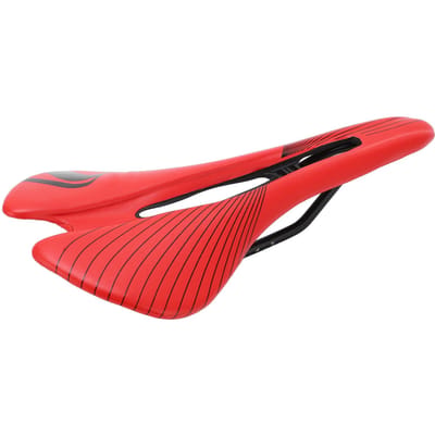 Selle de vélo ZTTO Étanche Coussin Vélo de Route Respirant Creux Selle de Course Cycliste(rouge noir ) red