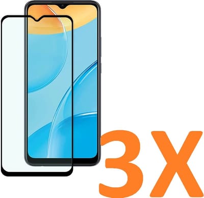 Anti-Shock transparant hoesje silicone met 3 Pack Volledige dekking Tempered glas Screen Protector Geschikt voor: Oppo A15 / Oppo A15s