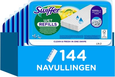 Swiffer Wet Vochtige Vloerdoekjes met Citroengeur - 6x24 doekjes