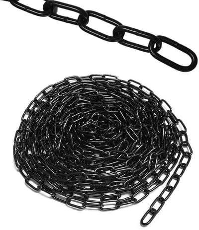 Robuuste 10m Zwarte Carbon Stalen Ketting - 3mm Dikke Keten voor Hangen, Tuinhek en Lampen