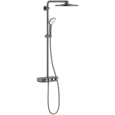 Grohe Regendouche Euphoria Smartcontrol Systeem - Met Thermostatische Kraan - Zwart - Geborsteld - Rond - Met Handdouche - 15cm Hartafstand - 2-straals