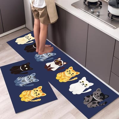 Keukenvloermat Huis Balkon Wasbaar Antislip Tapijt Woonkamer Slaapkamer Bedzijde Kleed Geometrisch Badkamer Entree Deurmat 40cmx60cm 1pc gray